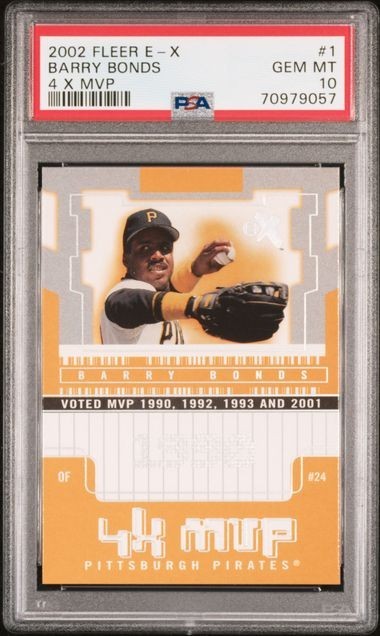 2002 FLEER E-X MVP #1 BARRY BONDS MVP PSA 10 POP 2
