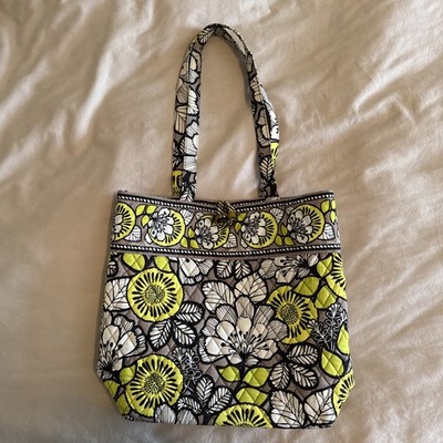 Retired Vera Bradley Citron Vera Tote toggle rare floral Artsy Dopamine style 