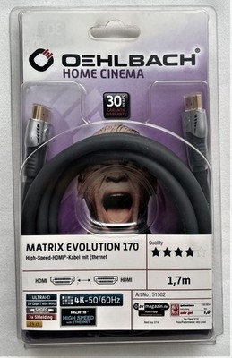 Oehlbach High Speed HDMI Kabel mit Ethernet Matrix Evolution 170 51502 1,7m Grau
