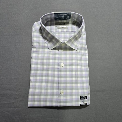 Kenneth Cole Reaction Mens Slim fit Dress Shirt 16 32/33 large Purple ...