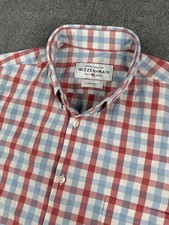 Mizzen Main Shirt Leeward Mens XL Trim Short Sleeve Button Down Shirt Red Blue