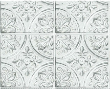 RoomMates TIL4623FLT- White Tin Peel Stick Tile Backsplash -White/Off