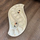 Vintage Red Wing Bob White Deviled Egg Platter 63 Mid Century Modern 16 Inch USA