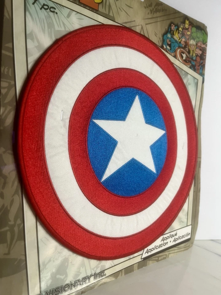 Nueva Chaqueta de Tela Oficial Marvel Comics Capitán América's Shield Lg 7.5" Nueva de Lote Antiguo Foto 4 de 4