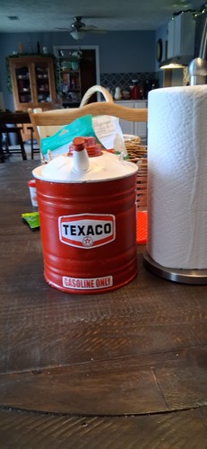 Texaco Gasoline Only Red White Can Collectible Advertising Gas & Oil