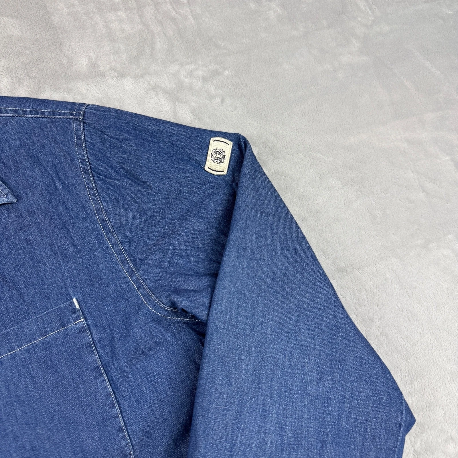 MOS MOSH Gallery Garry Sky Jacket XL Denim Quilted Lined Shacket Casual Designer - product detail image 10