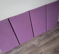 4 Grape Mauve Purple Sound Absorbing Acoustic Wall Panels SET of 4