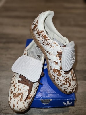 NEW adidas Samba LT W JS3931 White Brown Cow Print Fur Women's Sneaker 7.5w