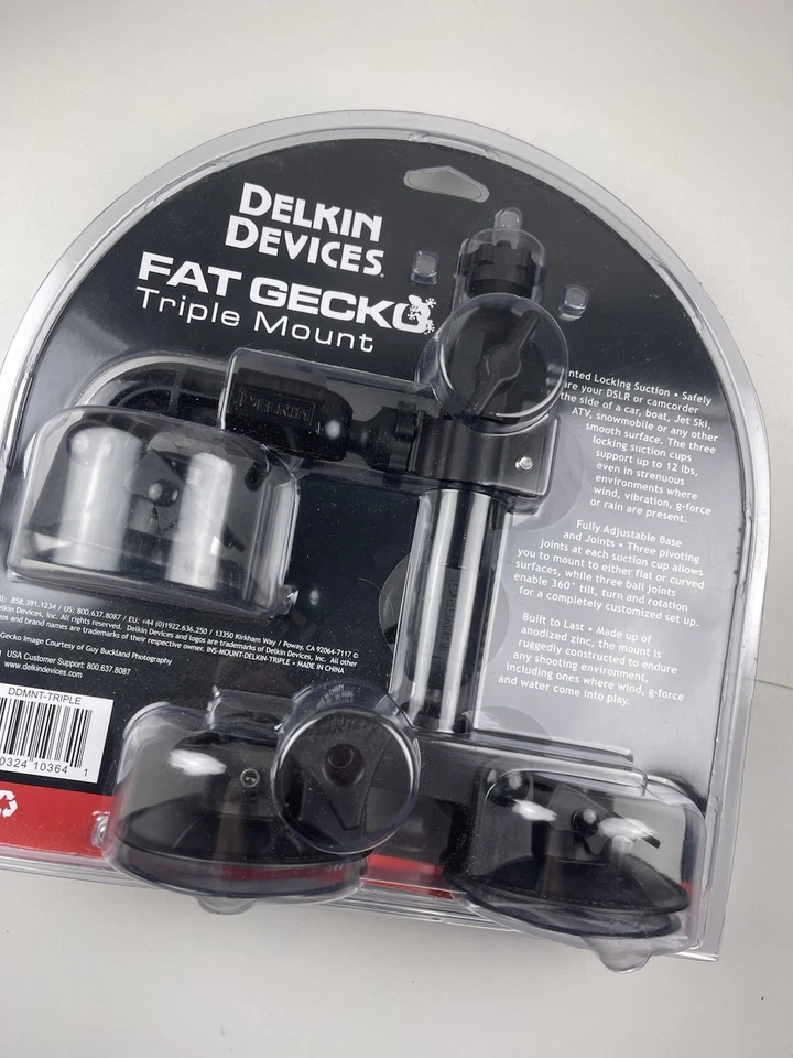 Delkin Devices Fat Gecko montaje de cámara de triple succión (DDMNT-Triple), negro Foto 2 de 4