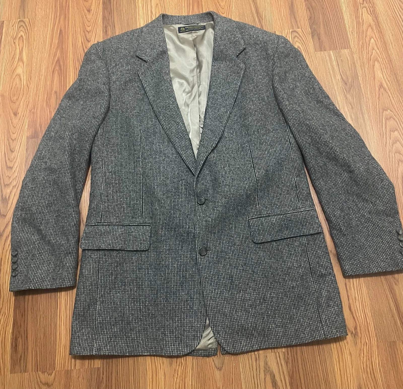 Brooks Brothers Sport Coat Mens Large Houndstooth Wool Two Button USA
