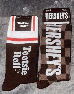 Two Pairs Of New Fun Candy Socks Hershey Tootsie Rolls Shoe Size 6-12