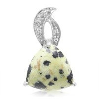Cavill Silber AnhäNger Dalmatiner Jaspis 6Ct Trillant WeißEr Topas