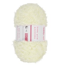 Fur Yarn Fluffy Chunky Yarn Fuzzy Yarn Light Cream White for Crocheting, 50m