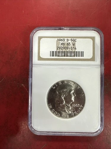 1963-D FRANKLIN HALF DOLLAR - NGC MS-65 W ANA