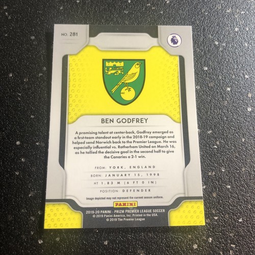 2019-20 Panini Prizm Premier League - Ben Godfrey #281 (RC) EPL Norwich City - Picture 2 of 2