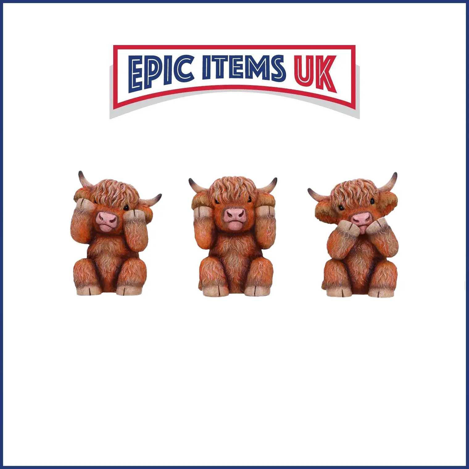 Nemesis Now Three Wise Highland Cow Figurines 9.6cm - IN STOCK