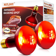 100W Infrared Heat Lamp Bulbs, 2 Pack Reptile Infrared Heat Emitter Red Heat Lam