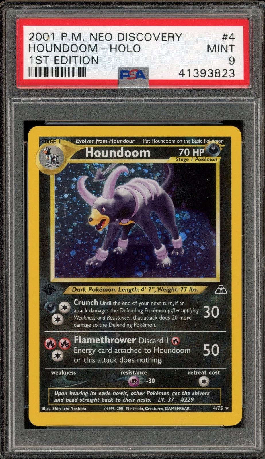 Pokemon Houndoom Neo Discovery 1st Edition Holo Rare #4 PSA 9 Mint