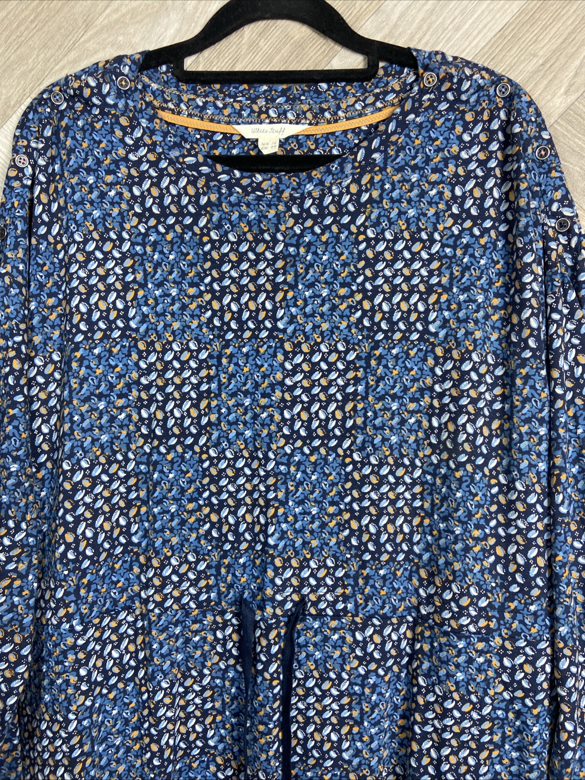 WHITE STUFF Patterned Blue Round Neck Midi Dress … - image 2