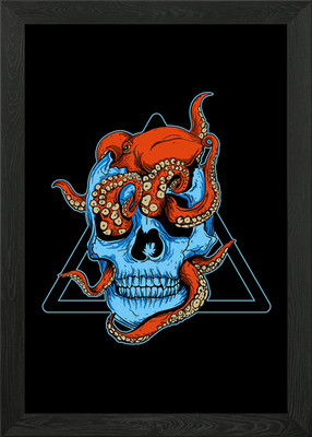 Oktopus gerahmtes Wandbild Poster Leinwanddruck Bild