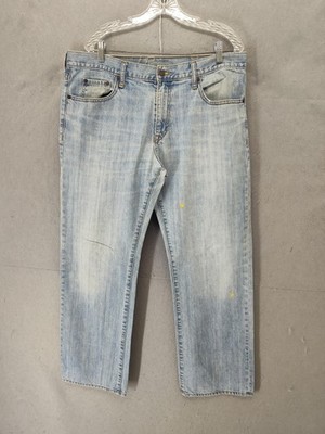 Old Navy Jeans Mens 36x32 Blue Straight Leg Medium Wash Distressed Authentic