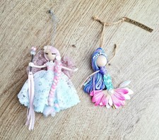 Beautiful handmade Wooden Peg Doll Fairy and Mermaid NEW
