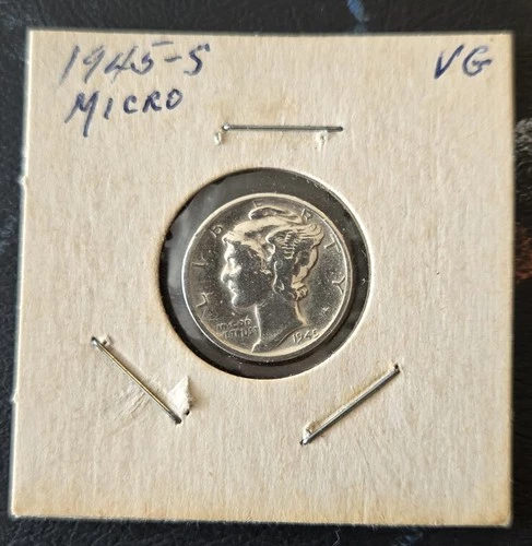 1945-S MICRO S Mercury Dime ~ Borderline Uncirculated (AU++)
