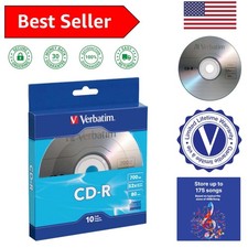 High-Quality CD-R Blank Discs 700MB/80Min - 10 Pack, Fast 52X Recording Speed