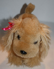 BATTAT Puppy Dog Plush Cocker Spaniel Schnauzer Pink Bow Stuffed Animal Soft Toy