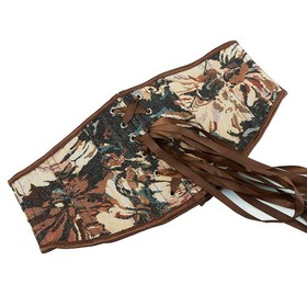 Women Floral Underbust Corset Belt Lacing Up Waist Trainer Renaissance