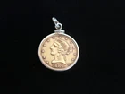 Liberty Head 1886s Gold Five Dollar Coin in 14k Gold Bezel