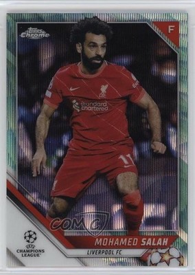 2021 Chrome UEFA Champions League Aqua Wave Refractor 187/199 Mohamed Salah 11nt