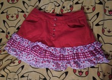 Sweet Society Red White Gingham Mini Skirt Ru...