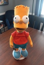 Vintage 2002 Applause 18" Bart Simpson Plush Doll with Stand Brand New Simpsons
