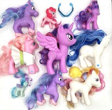 Lot Of 9 Hasbro My Little Pony Ponies Accessories Various Years Sizes Colors