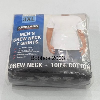 Kirkland Signature Men's Crew Neck Undershirt Tee 6 PACK, White