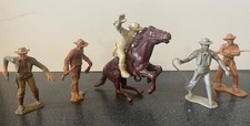 6 MARX Western Town PLAYSET COWBOYS Roy Rogers W-Horse, Gunfighter, 3 Cowboys