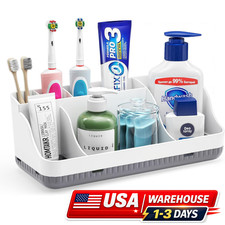 Bathroom Counter Organizer and Storage, 7 Slots Detachable Toothbrush Holders fo