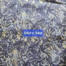 Wyoming Traders Blue Calico Wild Rag Satin Silk Scarf 34x34 Western Rodeo Ranch