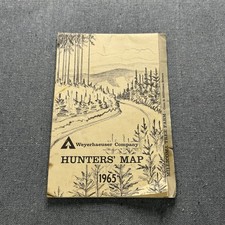 Vintage 1965 Weyerhaeuser Hunters Map Millicoma Tree Farm Oregon Coos Bay Rare