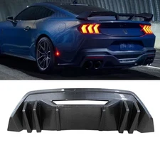 Rear Bumper Diffuser Lip Kit For 2024- 2025 Ford Mustang MK7 GT ABS Carbon Look