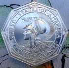 2 oz. 1915 PAN-PAC EXPO Octagonal coin tribute thick BU round .999 fine silver