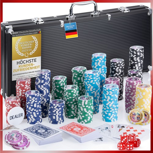Valise de poker professionnelle set de poker avec jetons de poker et cartes jeu de poker 12 g noyau en métal et bien plus encore - Photo 15/16