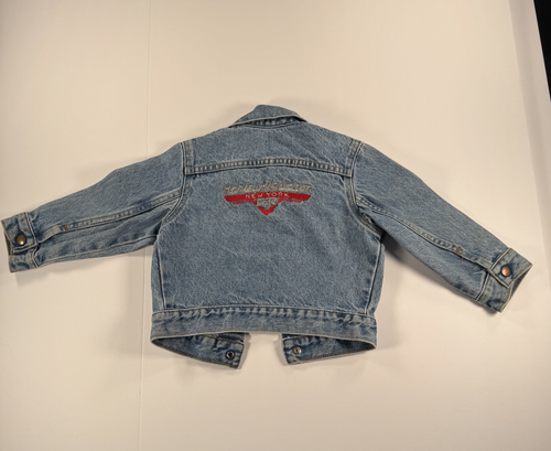 Giacca Harley-Davidson vintage giovane piccola denim New York Cafe ricamata anni 90 - Foto 4 di 8