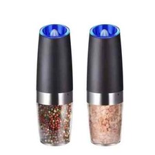 Automatic Salt and Pepper Grinder, LED Blue Light, Adjustable Coarseness