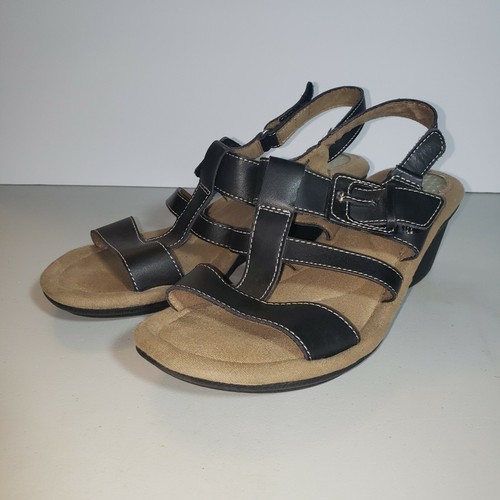 Sandalias negras con tiras de cuña Dr. Scholl's talla 8,5 - Imagen 4 de 9
