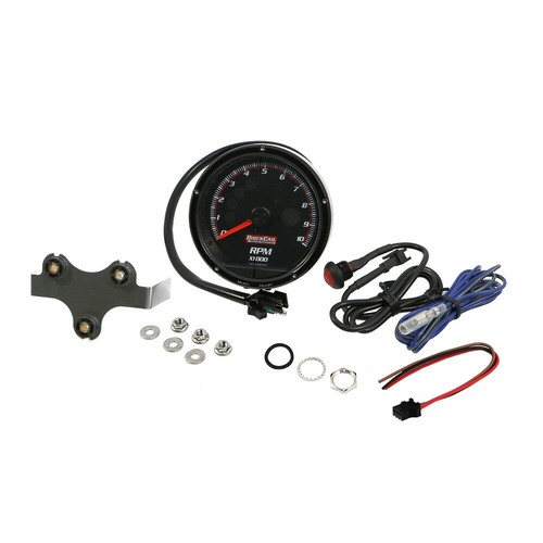 QuickCar 63-002 Redline Multi Recall Tachometer 0-10,000 RPM LED Lit Black Face - Picture 2 of 4