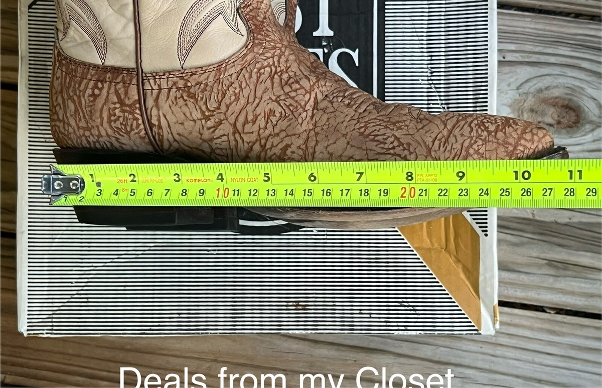 Vintage Dan Post Handcrafted El Paso Sz 9D Tan Exotic Boots Sty