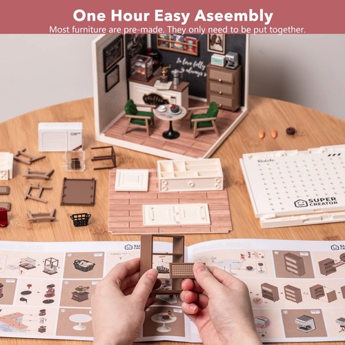 Rolife Super Creator Miniature House Plastic DIY Dollhouse Xmas Gifts 6 Kits - Picture 6 of 24