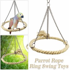 UP 2X Rope Ring Swing Toys Budgie Cockatiel Hanging Cage Hammock Perch Bird Toy